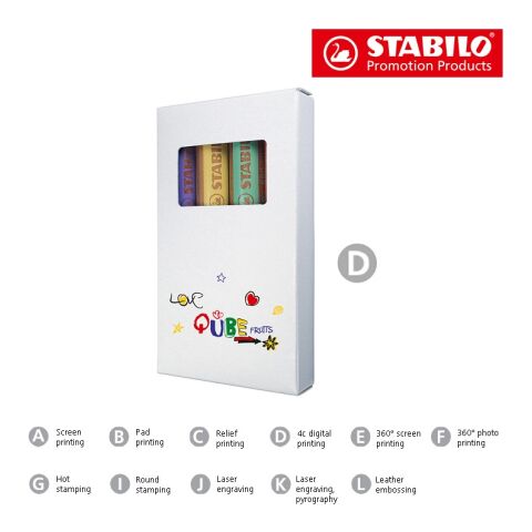 STABILO woody 3 in 1 Farbstift 4er-Set ohne Werbeanbringung