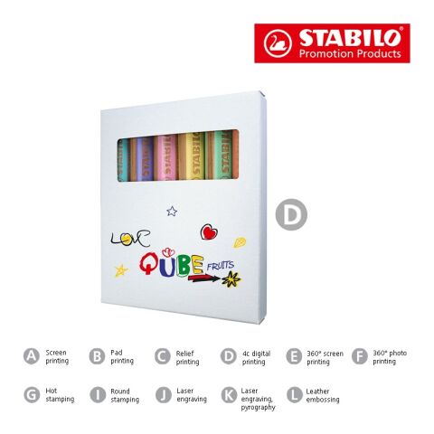 STABILO woody 3 in 1 Farbstift 6er-Set 4c-Digitaldruck
