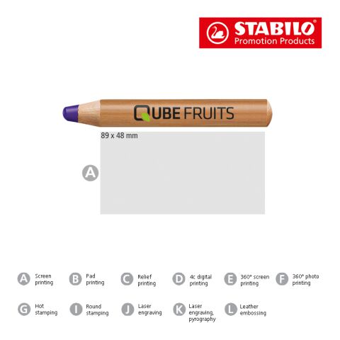 STABILO woody 3 in 1 Farbstift weiß | ohne Werbeanbringung