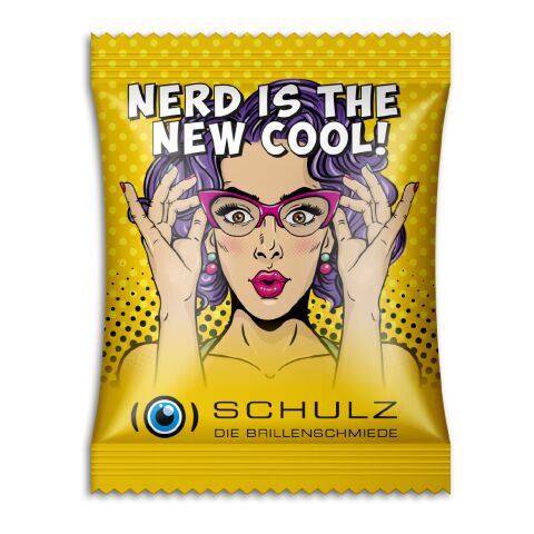 Fruchtgummi Standardformen weiß | ohne Werbeanbringung | Standard-Folie | Smilie