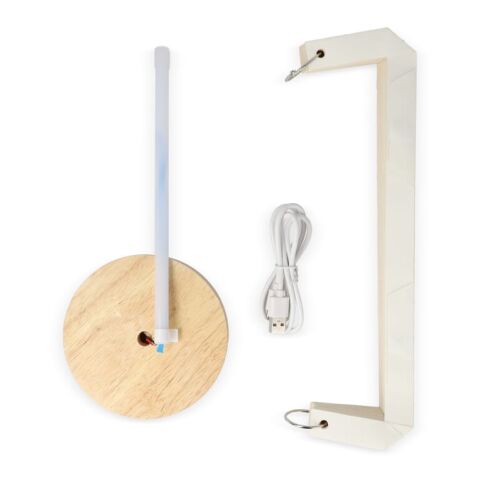 Coollux faltbare Papier-LED-Lampe Aurora Tall auf Holzsockel, 32cm Natur | ohne Werbeanbringung | Nicht verfügbar | Nicht verfügbar