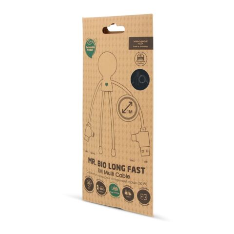 2089 | Xoopar Mr. Bio Long Power Delivery Cable with data transfer Schwarz