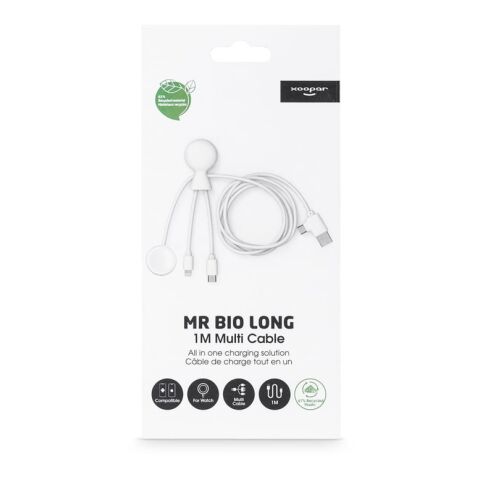 Xoopar Mr. Bio Long Multi-Kabel für Apple/Samsung Watch 1 Meter Weiss | ohne Werbeanbringung | Nicht verfügbar | Nicht verfügbar
