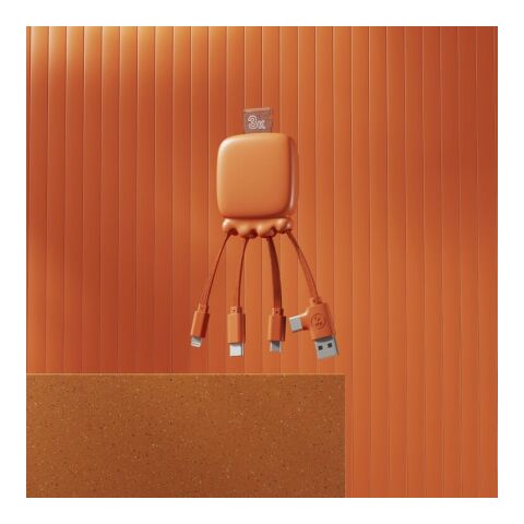 3192 | Xoopar Octopus Gamma 2 Bio Charging cable with 3.000mAh Powerbank Orange | ohne Werbeanbringung | Nicht verfügbar | Nicht verfügbar | Nicht verfügbar