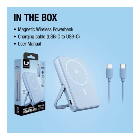 Fresh 'n Rebel Kabellose Powerbank 10000 mAh kompatibel mit MagSafe Hellblau | ohne Werbeanbringung | Nicht verfügbar | Nicht verfügbar