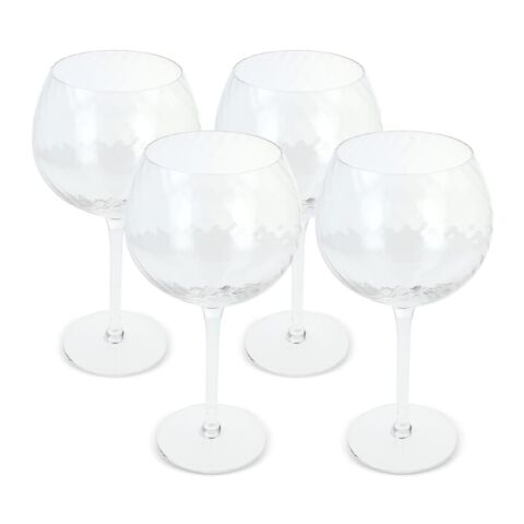 Byon Opacity 4er-Set Weingläser mit stilvollem Glasmuster 470ml Transparent | ohne Werbeanbringung