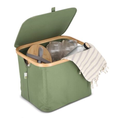 InSideOut faktbarer Korb mit Deckel Sogne 40,5 x 33 x 30cm Olivgrün | ohne Werbeanbringung | Nicht verfügbar | Nicht verfügbar