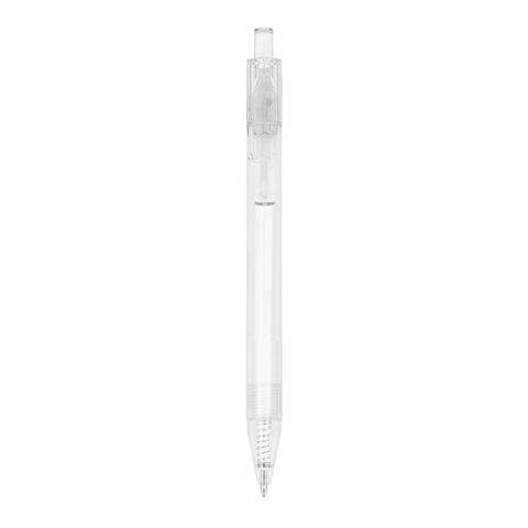 R-PET-Kugelschreiber Weiss-Weiss | 1-farbiger Tampondruck | in Verlängerung vom Clip | 30 mm x 7 mm | Nicht verfügbar