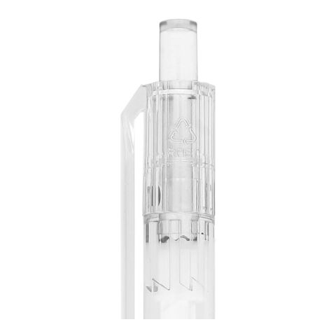 R-PET-Kugelschreiber Weiss-Weiss | 1-farbiger Tampondruck | Auf dem Clip | 30 mm x 4 mm | Nicht verfügbar