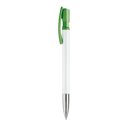 Kugelschreiber Nash Hardcolour mit Metallspitze Weiss-Grün | 1-farbiger Tampondruck | 180° vom Clip | 42 mm x 8 mm | Nicht verfügbar