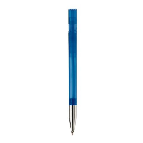 Kugelschreiber Nash Transparent mit Metallspitze Blau Weiss-Blau Weiss | 1-farbiger Siebdruck | 90° vom Clip | 42 mm x 25 mm | Nicht verfügbar