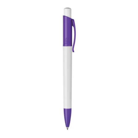 Kugelschreiber Kamal hardcolour Weiss-Transparent Violett | 1-farbiger Siebdruck | 90° vom Clip | 45 mm x 25 mm | Nicht verfügbar