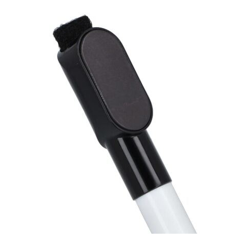 Whiteboard-Marker mit Magnet und Wischer schwarz | ohne Werbeanbringung | Nicht verfügbar | Nicht verfügbar