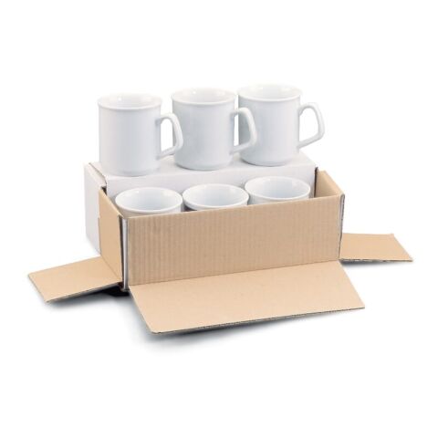 Verpackung für 6 Tassen Weiss | ohne Werbeanbringung