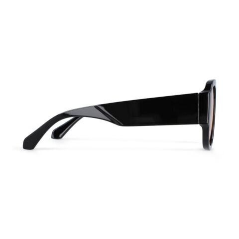 Noor Sonnenbrille UV400 Schwarz-Orange | 1-farbiger Tampondruck | 1 cm vom linken Scharnier | 50 mm x 13 mm