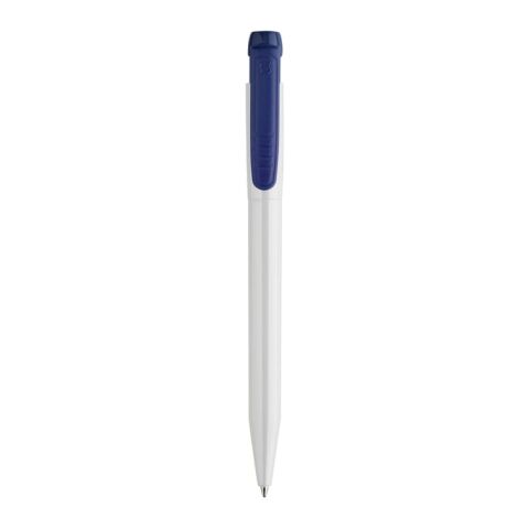 Kugelschreiber Pier hardcolour Weiss-Dunkelblau | 1-farbiger Siebdruck | 180° vom Clip | 45 mm x 25 mm | Nicht verfügbar