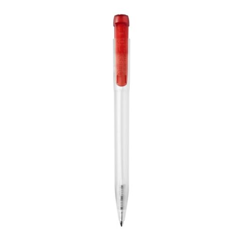 Kugelschreiber Ingeo TM Pen Clear Transparent Rot Weiß | 1-farbiger Siebdruck | 270° vom Clip | 45 mm x 25 mm | Nicht verfügbar