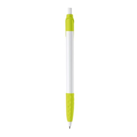 Kugelschreiber Cosmo Grip HC Weiss-Hellgrün | 1-farbiger Siebdruck | 90° vom Clip | 33 mm x 25 mm | Nicht verfügbar
