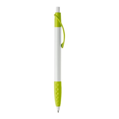 Kugelschreiber Cosmo Grip HC Weiss-Hellgrün | 1-farbiger Siebdruck | 90° vom Clip | 33 mm x 25 mm | Nicht verfügbar