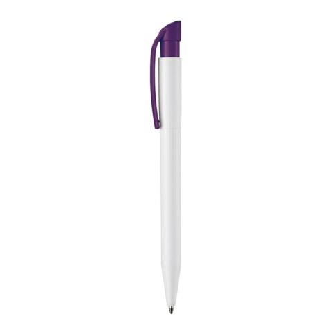 Kugelschreiber S45 Hardcolour Weiss-Transparent Lila | 1-farbiger Tampondruck | 270° vom Clip | 45 mm x 8 mm | Nicht verfügbar