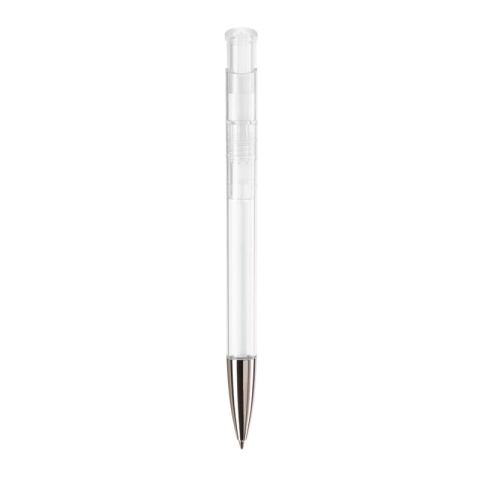 Kugelschreiber Avalon Transparent mit Metallspitze Weiss-Weiss