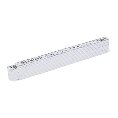 Kalibrierter faltbarer Zollstock 2m Weiss | 1-farbiger Tampondruck | Seite 2 | 65 mm x 18 mm