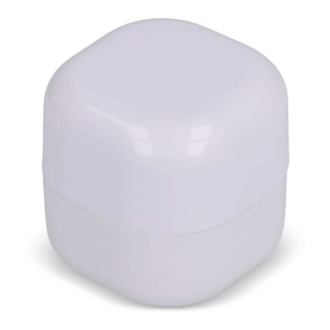 Kubischer Lippenpflegestift aus recyceltem ABS Weiss | ohne Werbeanbringung | Nicht verfügbar | Nicht verfügbar