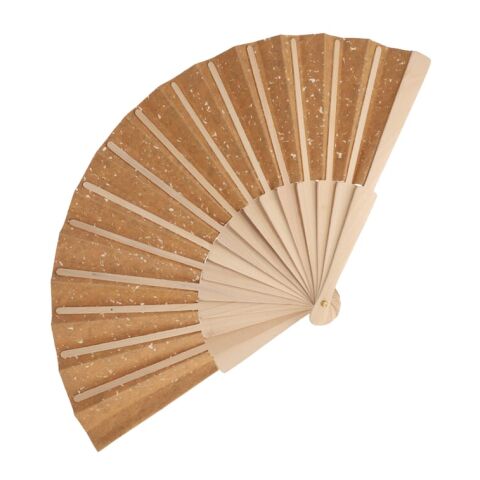 Fächer aus Holz mit Korkgewebe Natur | ohne Werbeanbringung | Nicht verfügbar | Nicht verfügbar