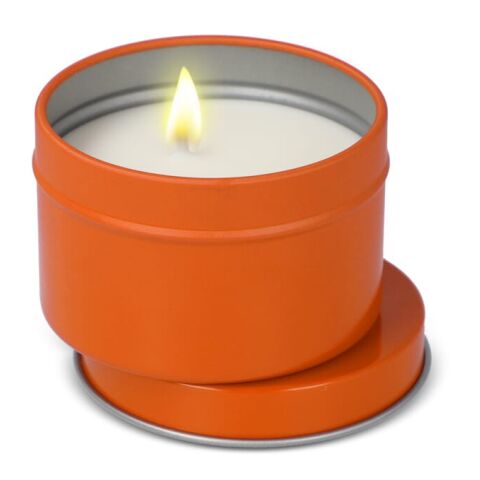 Kirtan-Duftkerze auf Pflanzenbasis in großer recycelter Dose Orange | ohne Werbeanbringung | Nicht verfügbar | Nicht verfügbar