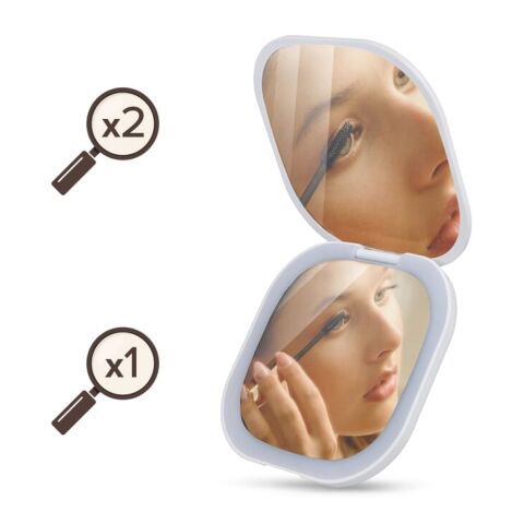 LED-Kompakt-Spiegel 350 mAh Weiss | ohne Werbeanbringung | Nicht verfügbar | Nicht verfügbar