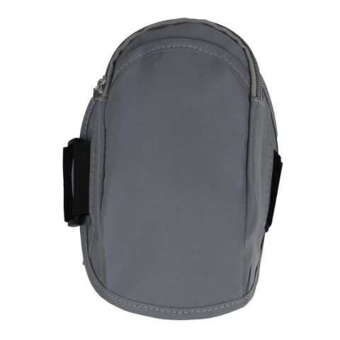 Reflektierendes Sportarmband mit Tasche schiefergrau | ohne Werbeanbringung