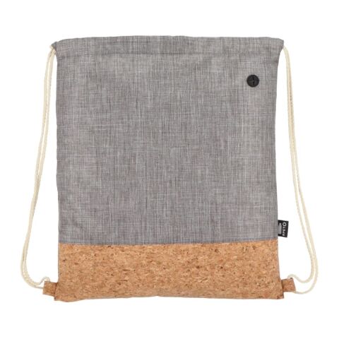 Kordelzugbeutel R-PET &amp; Kork 35 x 40cm Grau