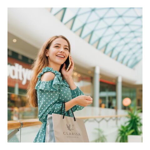 FSC Papier Geschenktasche 40 x 12 x 30cm 200g/m² Silber | ohne Werbeanbringung | Nicht verfügbar | Nicht verfügbar