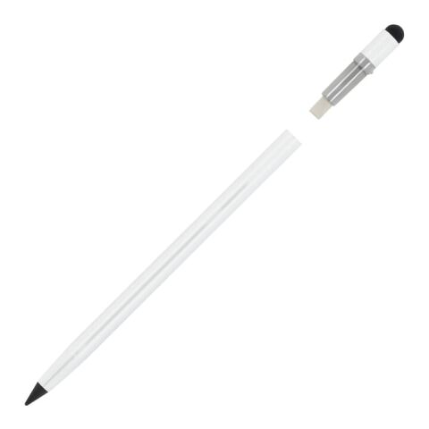 Langlebiger Aluminiumbleistift mit Radiergummi Weiss | Digitaldruck | Auf dem Schaft | 95 mm x 5 mm | Nicht verfügbar