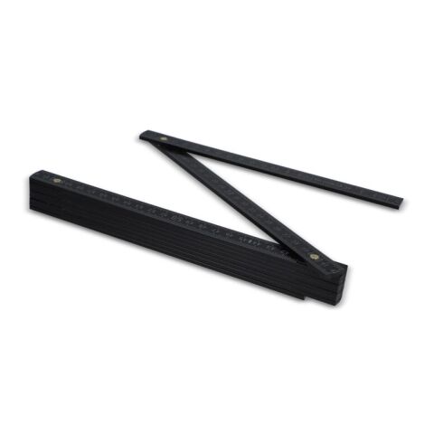 Zollstock Holz 2m Premium lackiert Schwarz | 1-farbiger Tampondruck | Seite 1 | 65 mm x 25 mm | Nicht verfügbar