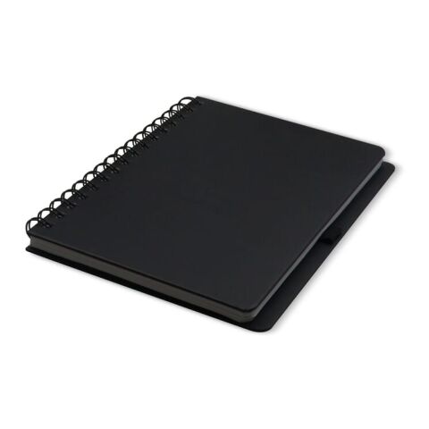 Notizbuch mit Spiralbindung, mit recycelten Papier, DIN A5   Schwarz | ohne Werbeanbringung | Nicht verfügbar | Nicht verfügbar