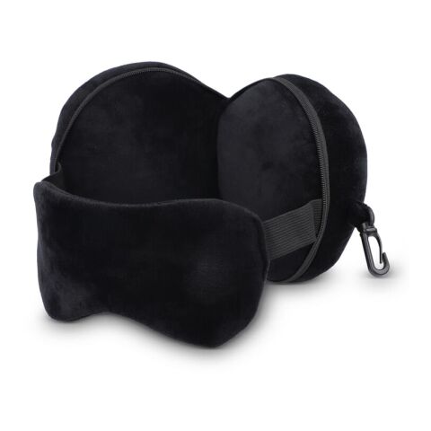 Reise-Augenmaskenkissen mit Reißverschlussetui schwarz | ohne Werbeanbringung | Nicht verfügbar | Nicht verfügbar