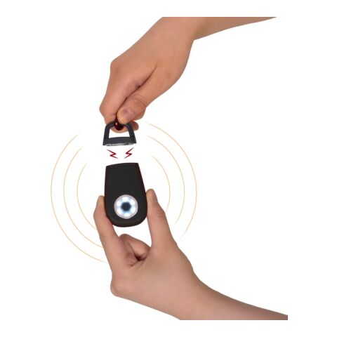 Persönliches Alarm-Schlüssellicht aus recycelten Materialien Schwarz | ohne Werbeanbringung | Nicht verfügbar | Nicht verfügbar