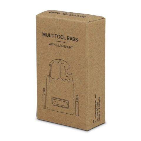 Kompaktes Multitool aus R-ABS &amp; Metall 7 Funktionen Schwarz | 1-farbiger Tampondruck | Vorderseite | 30 mm x 15 mm | Nicht verfügbar
