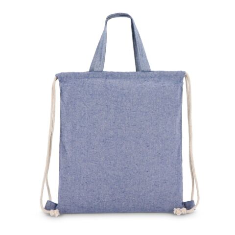 Tasche/Beutel mit Kordelzug aus recycelter Baumwolle 38x42cm Blau Weiss | ohne Werbeanbringung | Nicht verfügbar | Nicht verfügbar | Nicht verfügbar