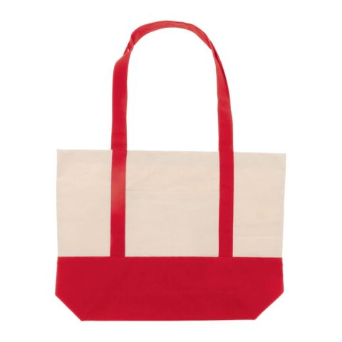 Strandtasche Baumwollsegeltuch OEKO-TEX® 280g/m² 42x10x30cm Rot Weiß | ohne Werbeanbringung | Nicht verfügbar | Nicht verfügbar | Nicht verfügbar