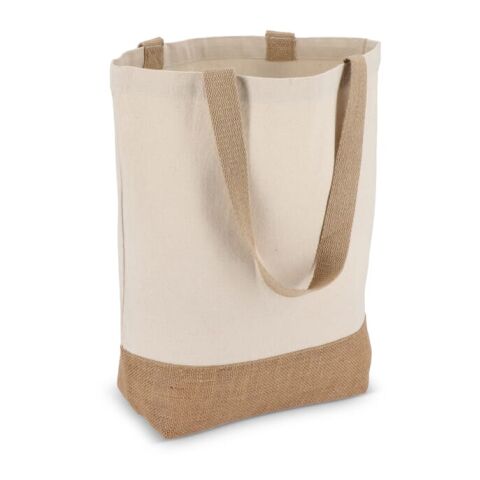Baumwoll-Jute Tragetasche OEKO-TEX® 41 x 13 x 41cm 320g/m² Ecru