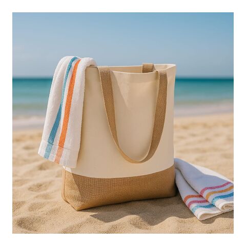 Baumwoll-Jute Tragetasche OEKO-TEX® 41 x 13 x 41cm 320g/m² Ecru | ohne Werbeanbringung | Nicht verfügbar | Nicht verfügbar