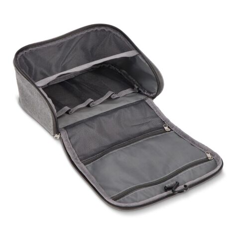 rPET 300D Kora Reise-Kulturbeutel Grau | ohne Werbeanbringung | Nicht verfügbar | Nicht verfügbar