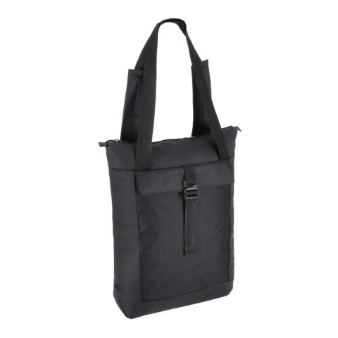 rPET 600D Navi Laptop-Rucksack 36 x 40 x 10 cm Schwarz | Digital Transferdruck | Vorderseite | 180 mm x 190 mm