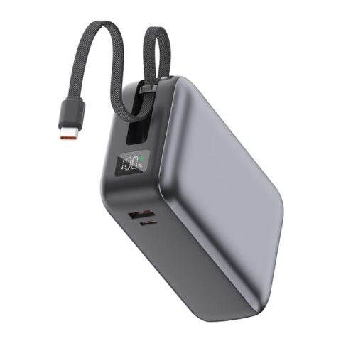 Nova Laptop 65W Powerbank mit integriertem USB-C-Kabel 30000 mAh Dunkelgrau | ohne Werbeanbringung | Nicht verfügbar | Nicht verfügbar