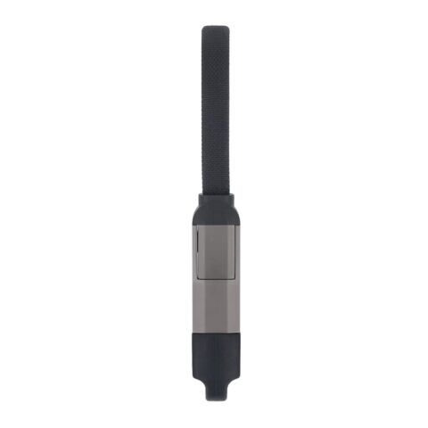 Multifunktionales 4-in-1 Kabel OTG Schlüsselanhänger Größe 60W Schwarz | Digitaldruck | Seite 1 | 31 mm x 6 mm