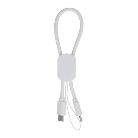 USB-C-Schlüsselanhänger-Kabel 60 W Weiss | ohne Werbeanbringung | Nicht verfügbar | Nicht verfügbar