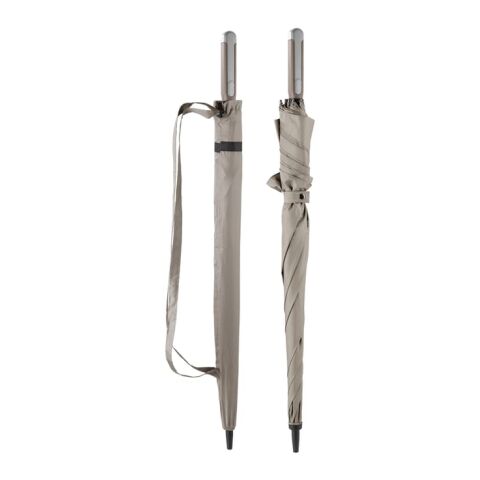 Luxus 27” quadratischer Regenschirm mit Hülle Taupe | ohne Werbeanbringung | Nicht verfügbar | Nicht verfügbar | Nicht verfügbar