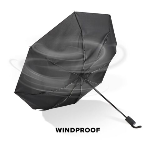 Taman Pongee 21" Faltbarer winddichter Regenschirm Auto open &amp; close Schwarz